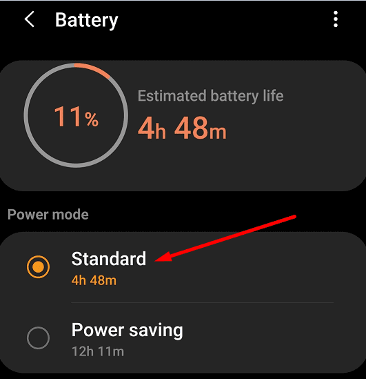samsung galaxy watch battery settings