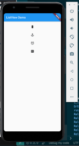 Captura de tela de vários ícones em uma lista em um smartphone