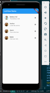 Captura de tela de smartphone apresentando uma lista com ico circular ns featuring images from the internet to the left of each list item