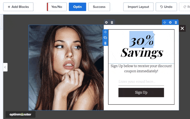 editor embutido com modelo de compras