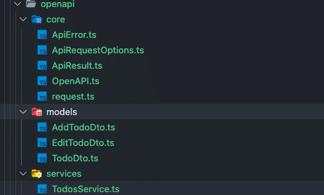 Código de aplicativo gerado do Swagger Codegen