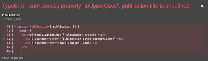 Try Catch JavaScript Mensagem de erro de falha