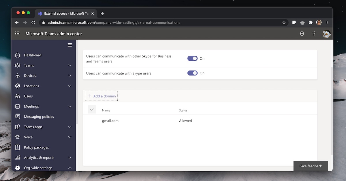 microsoft teams external access