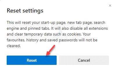 Edge Reset Settings Reset