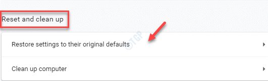 Configurações Redefinir e limpar Restaurar configurações para o padrão original