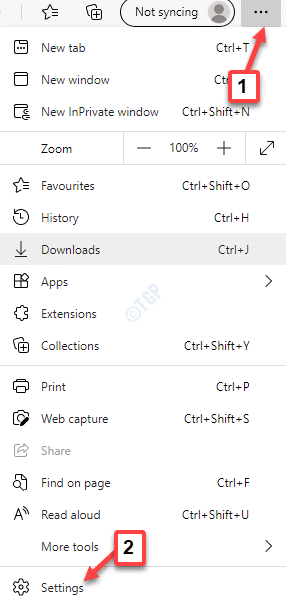 Edge Three Dots Settings
