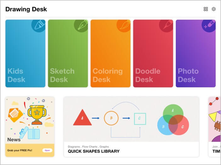 O aplicativo Sub Desk do Drawing Desk iOS
