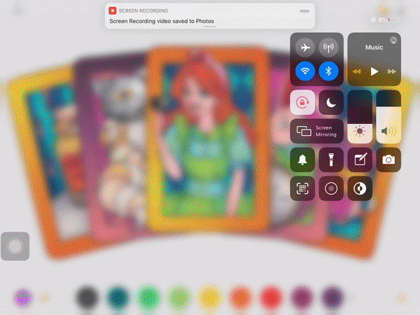 Vídeo com lapso de tempo com um fundo suave no aplicativo Drawing Desk iOS