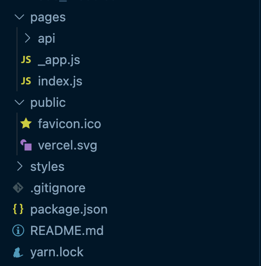 Exibição da pasta Nextjs