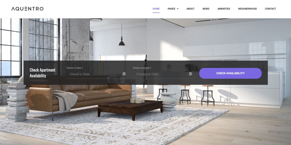 Aquentro-Single Property Website Template