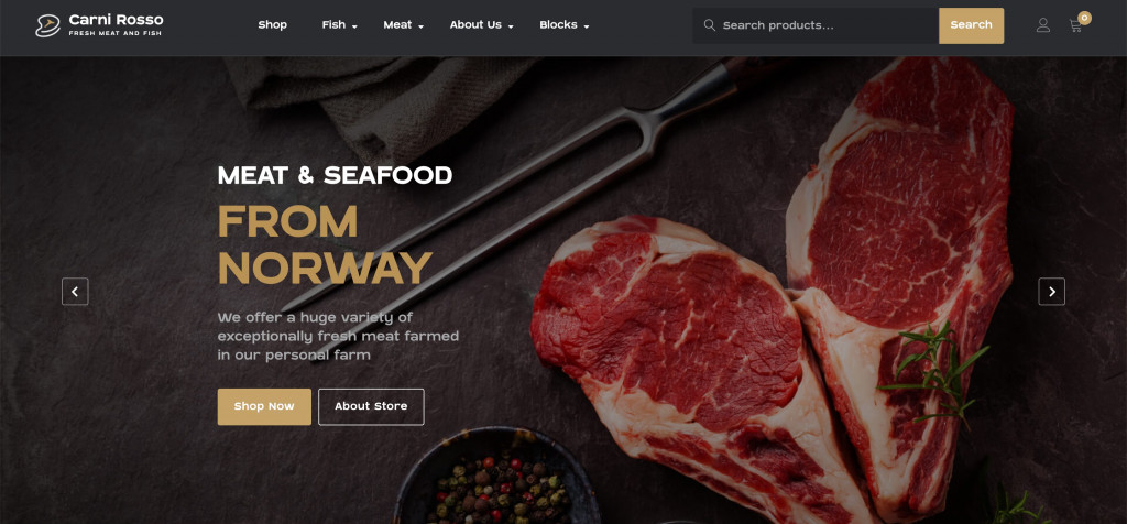 Carni Rosso Meat & Fish Template WordPress