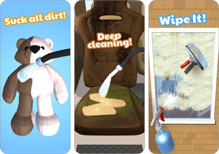 deep clean inc 3d iphone e captura de tela do jogo ipad