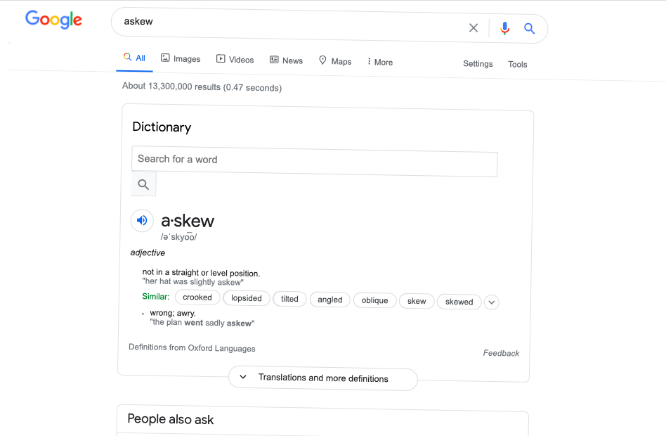 Como acionar este Easter Egg: Digite [askew] no Google.