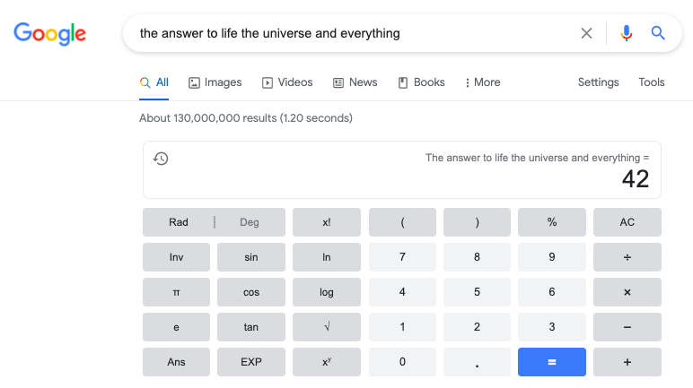 a resposta para a vida do universo e tudo