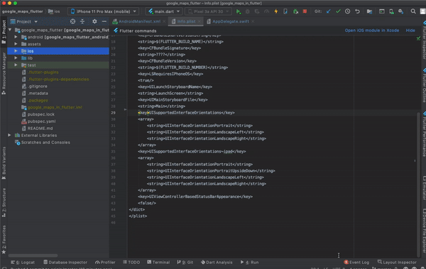 Xcode Adicionar permissão de localização Google Maps Flutter
