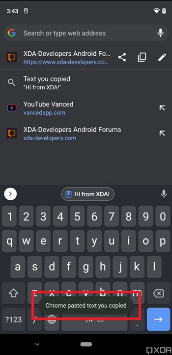 Android 12 iOS 14 Notificações de acesso à área de transferência 2