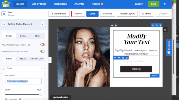 arraste e solte um botão no modelo de compra do local