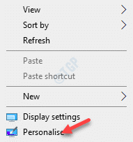 Desktop Clique com o botão direito Personalizar