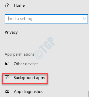 Configurações Privacidade Aplicativos de fundo