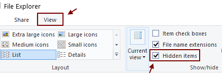 Show Hidden Items Min
