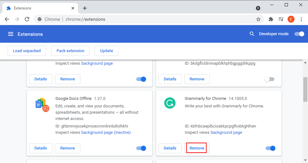 Google Chrome mostra como remover extensões