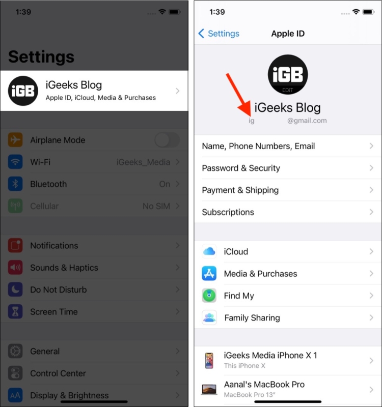 Certifique-se de que o ID Apple está correto em seu iPhone
