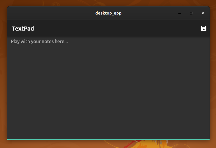 Captura de tela do aplicativo textpad de exemplo