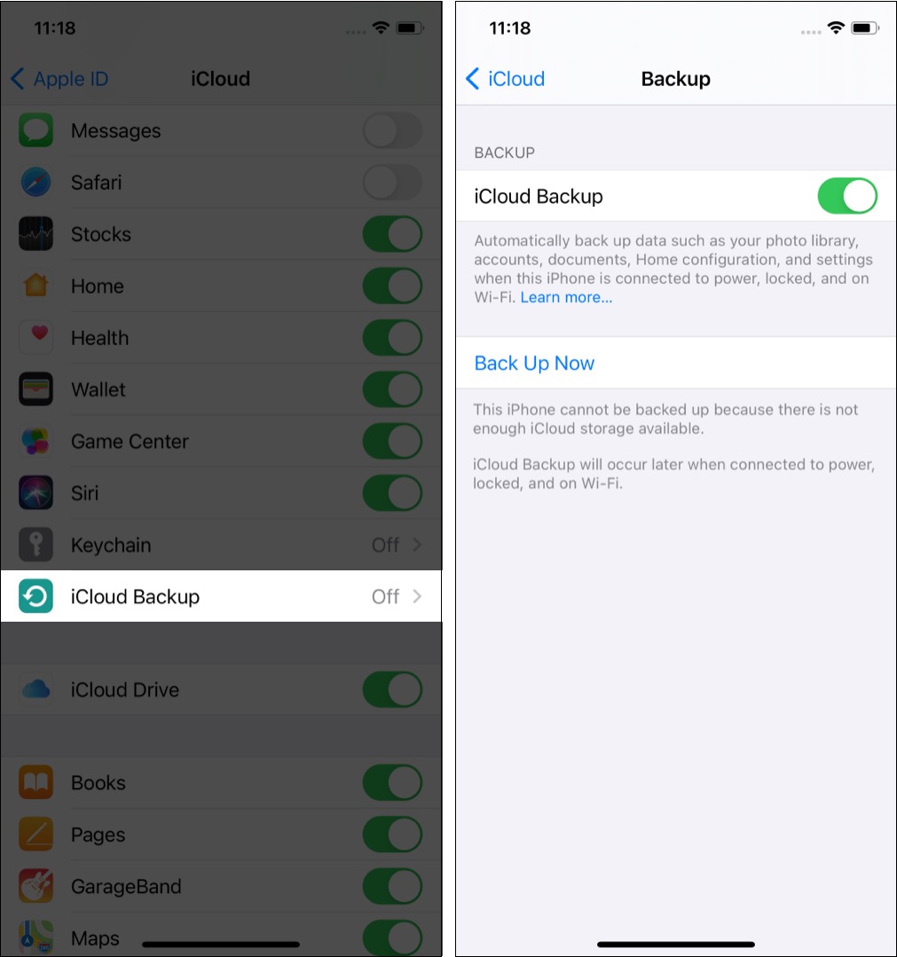 apple how to backup iphone to icloud