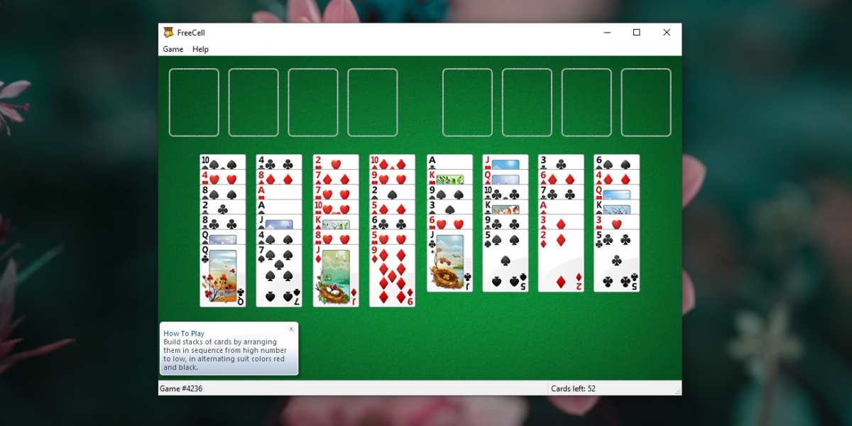 Microsoft FreeCell original no Windows 10