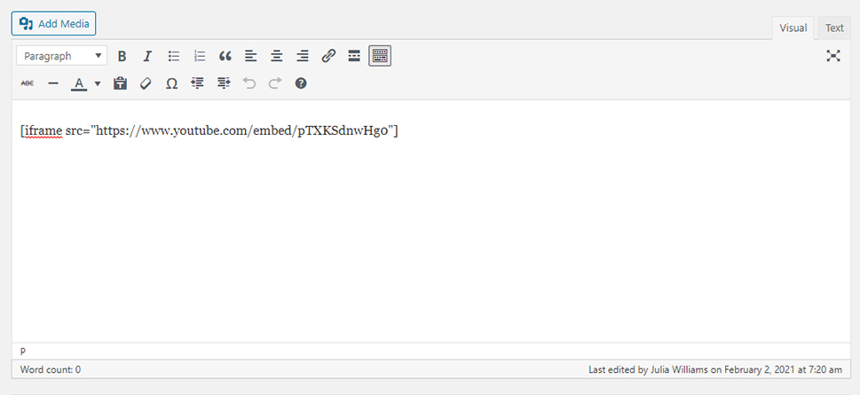 Colar Shortcode Classic Editor