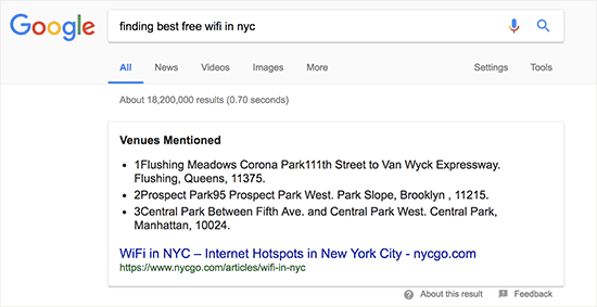 Um resultado de rich snippet na Pesquisa Google Um rich resultado do snippet na Pesquisa Google