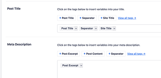 Título e descrições da postagem dinâmica Título da postagem dinâmica e descrições