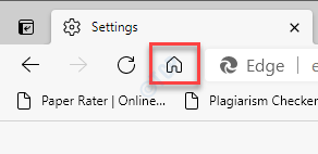 Botão inicial do Edge Browser