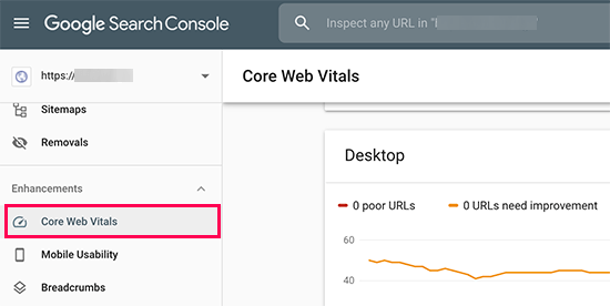 Core web vitais no Google Search Console