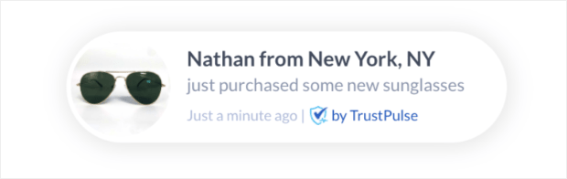 notificação de prova social de trustpulse