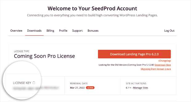 downloads da conta seedprod