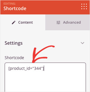 product shortcode de woocommerce em seedprod