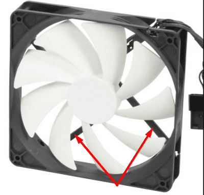 lado de exaustão da ventoinha do computador