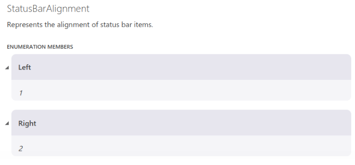 Status Bar Alignment