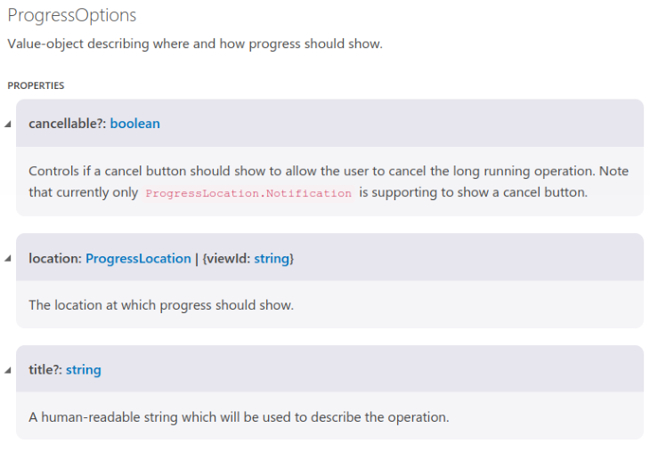 Progress Options