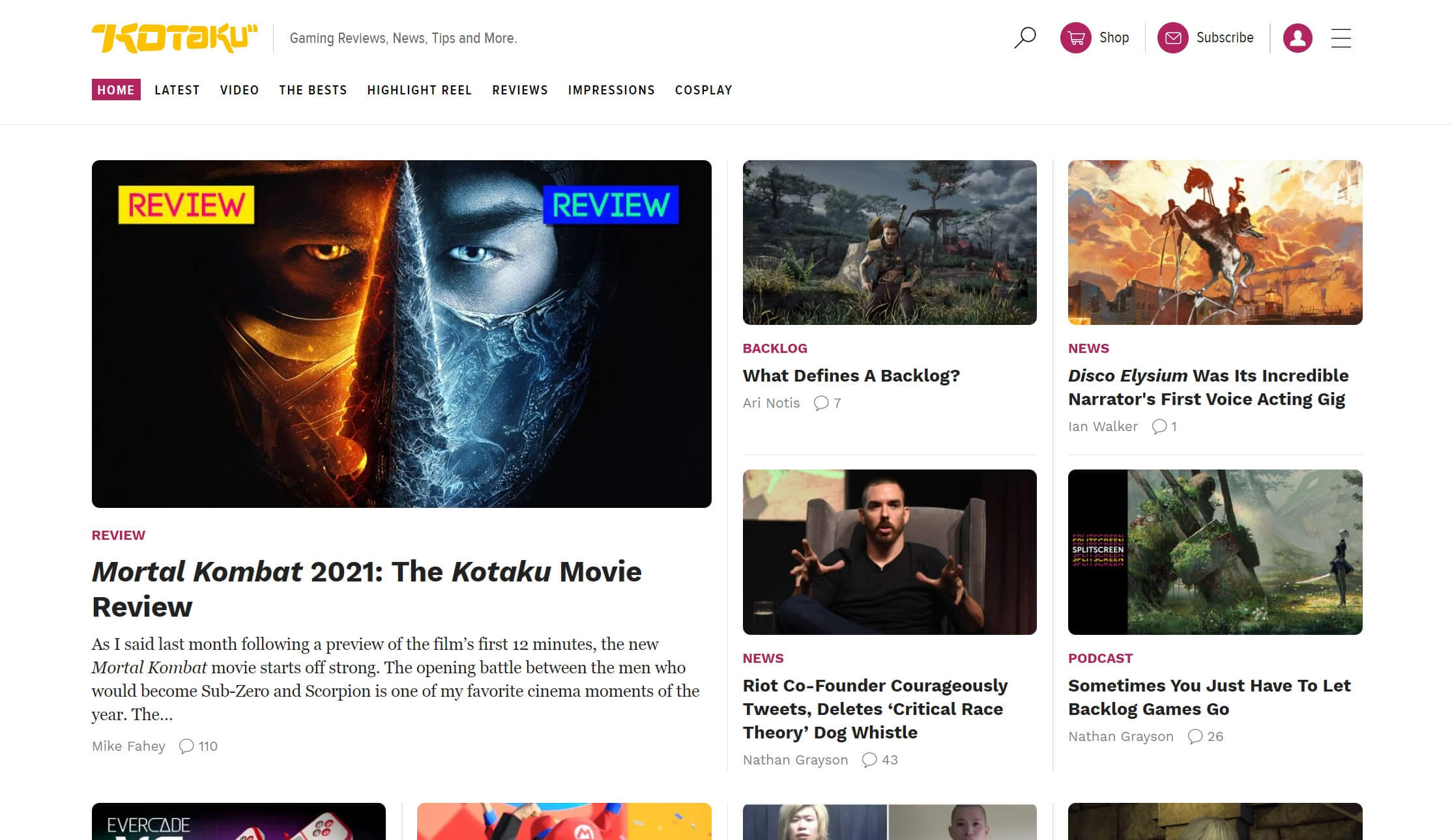 O site de jogos Kotaku.