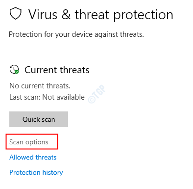 Opções de verificação