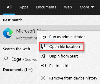Resultado Microsoft Edge Open File Location