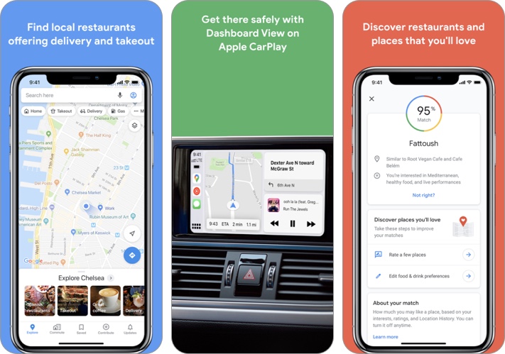 Google Maps Captura de tela do aplicativo para iPhone e iPad