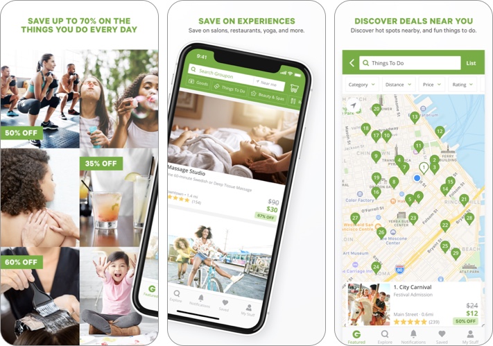 Groupon iPhone e iPad captura de tela do aplicativo
