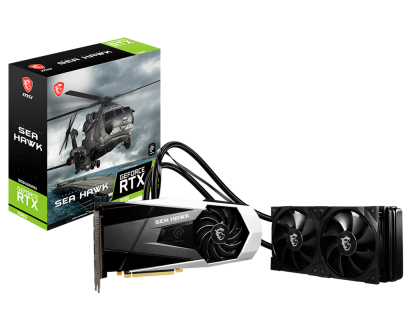 Pacote MSI GeForce RTX 3080 Sea Hawk X e GPU