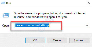 Executar comando Useraccountcontrolsettings Enter