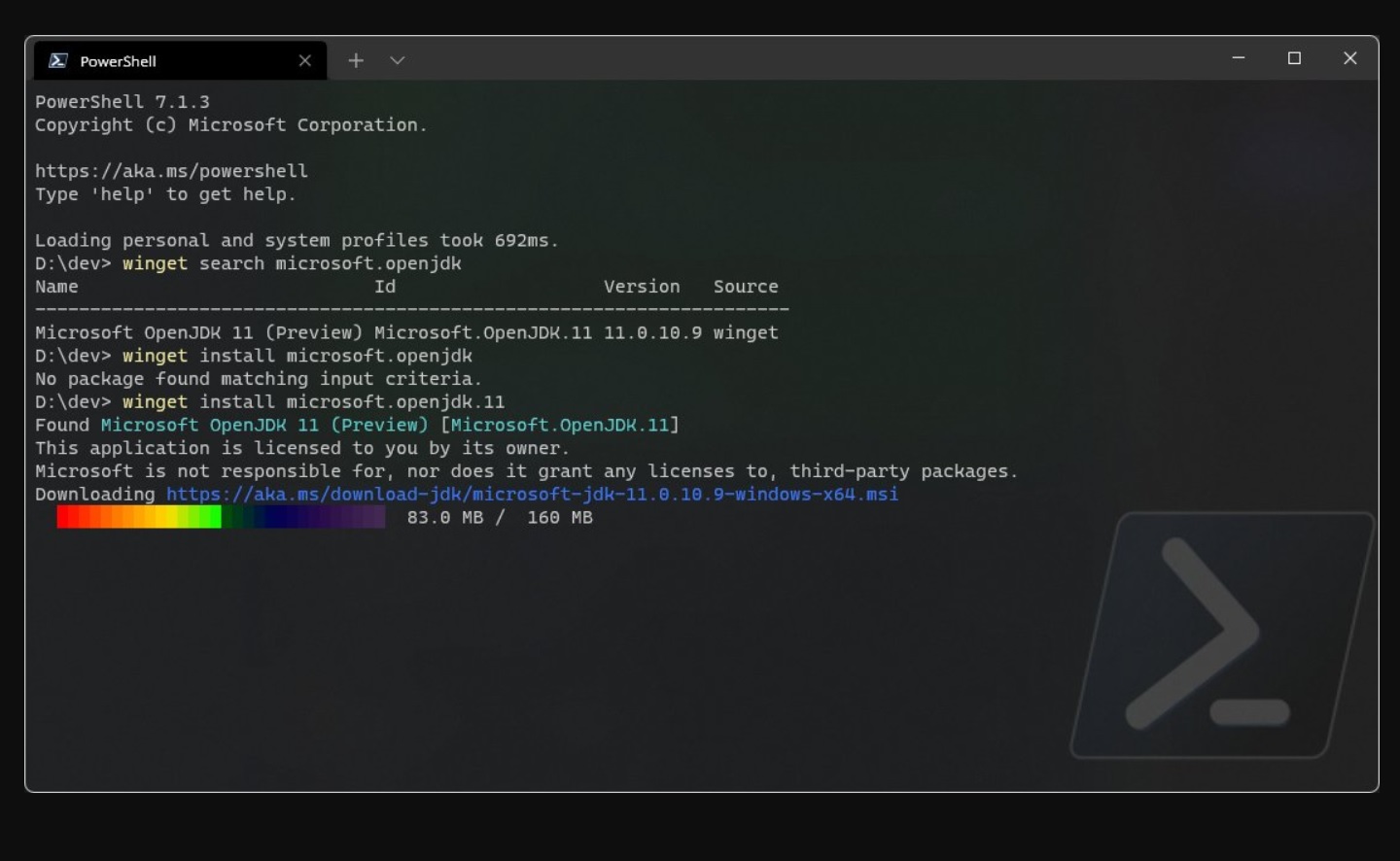 Canto arredondado do Windows Terminal