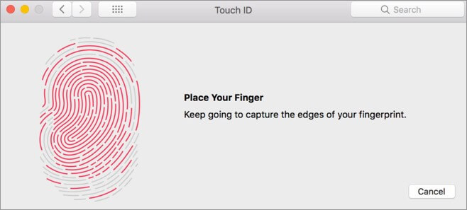 Adicionar impressões digitais ao Mac Touch Id