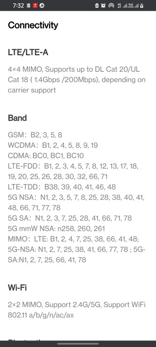 oneplus 9 bandas 5g internacionais